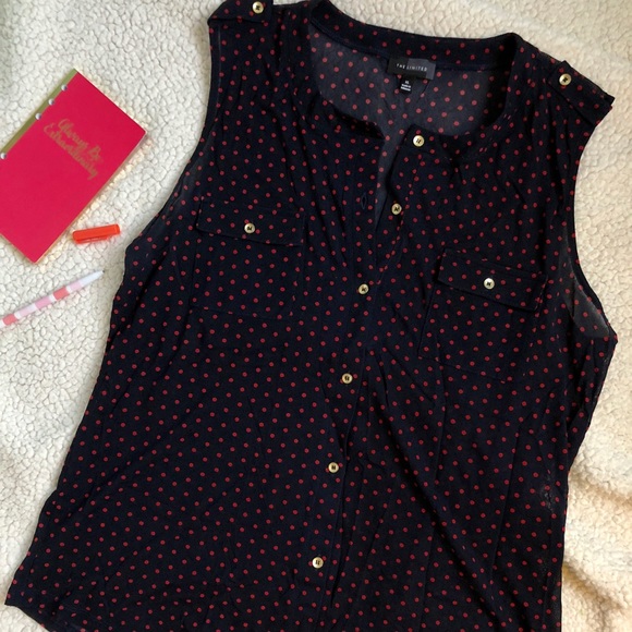 The Limited Tops - The Limited Polka Dot Tank Top